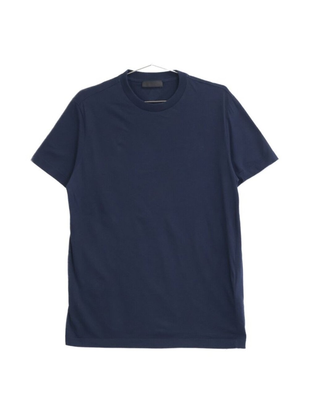 Prada Navy Triangle Logo Crew Neck T-Shirt